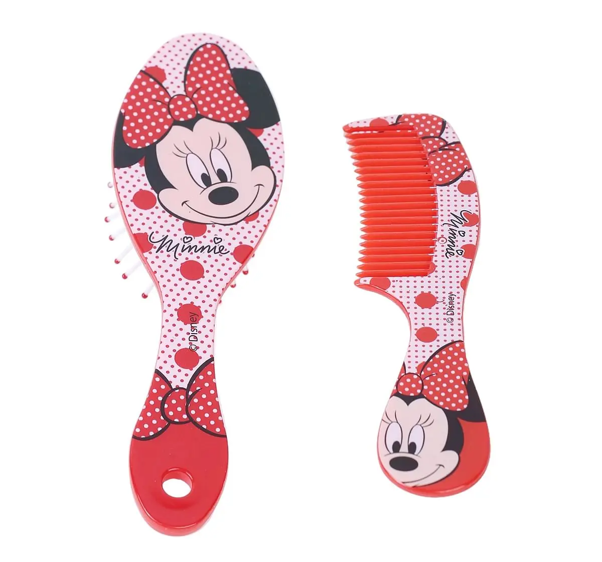 Minnie Mouse Hair Brush With Comb by Li'l Diva For Girls 3 Years And Above, White