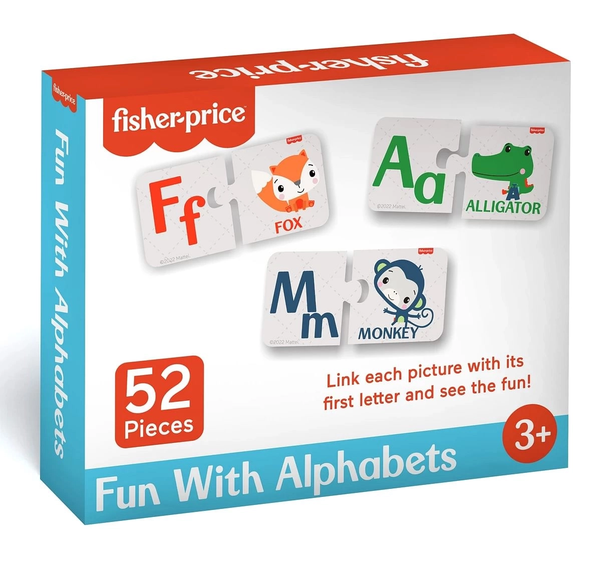 Fun with Alphabets Educational Puzzle by Fisher Price for Kids Age 3 Years +, 52 Pieces, Multicolour