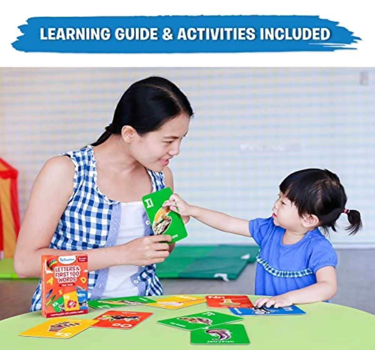 Skillmatics Letters and 100 Words Flash Card Game for Kids 18M+, Multicolour