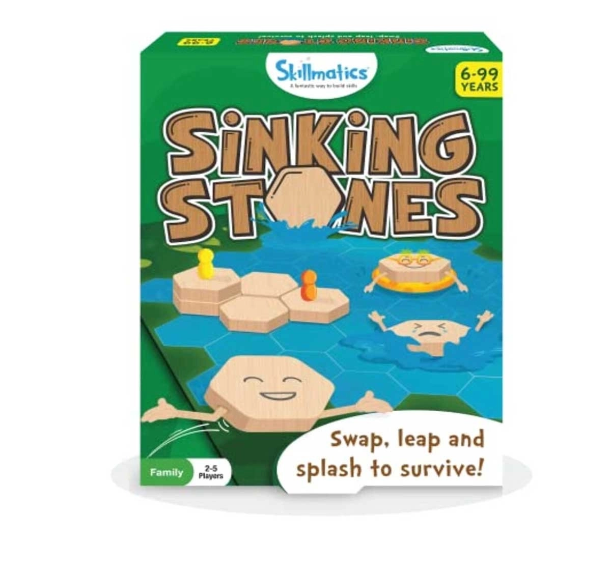 Skillmatics Sinking Stones Board Game for Kids 6Y+, Multicolour