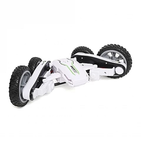 Ralleyz Flip Stunt Racer Remote Control Car for Kids with Charger, White, 6Y+