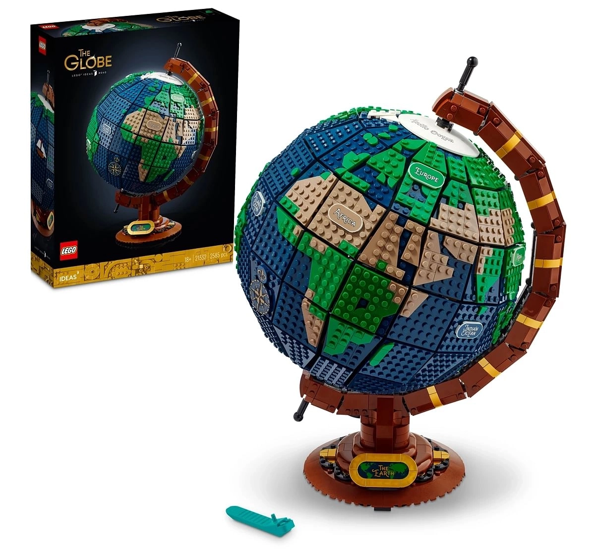 Build & Display Ideas The Globe Building Set by Lego  Home Decor Gift for People with a Passion for Travel, Geography and Arts (2,585 Pieces)