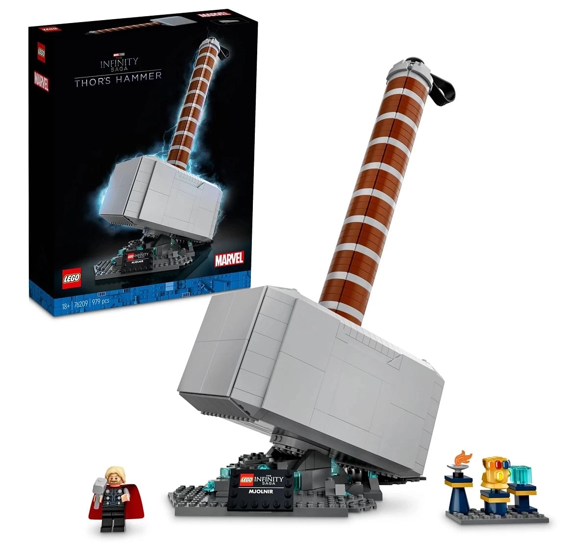 Marvel Thors Hammer Building Kit by Lego for Adults (979 Pieces)