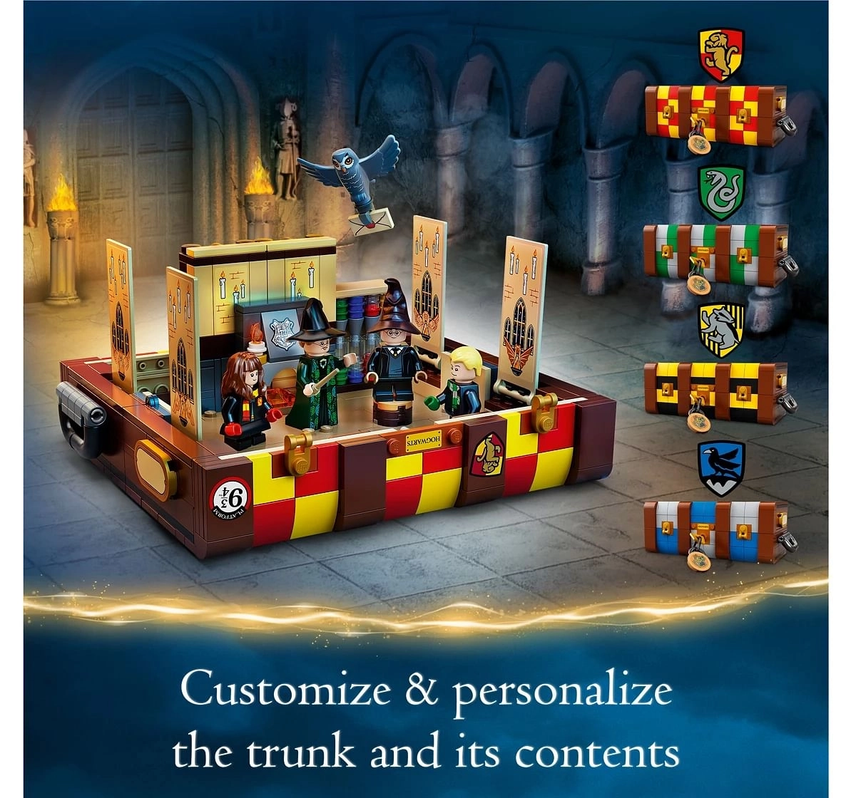Lego Harry Potter Hogwarts Magical Trunk Building Kit Featuring Popular Character Minifigures from The Harry Potter Movies, Great Gift for Kids Aged 8+ (603 Pieces)