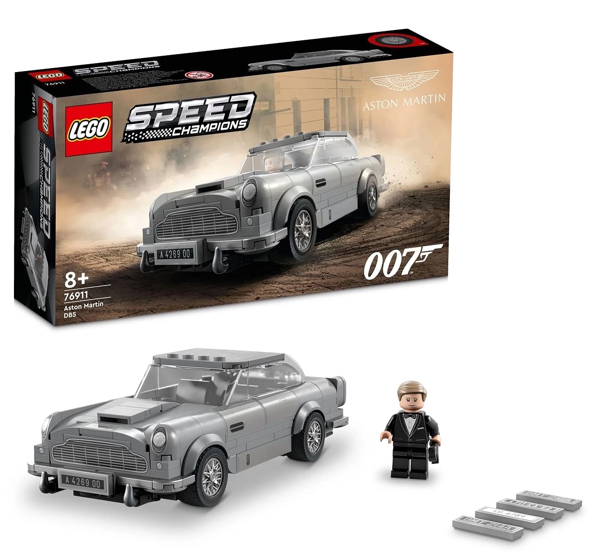 Lego Speed Champions 007 Aston Martin DB5 Building Toy Set Featuring James Bond for Kids, Boys and Girls Ages 8+ (298 Pieces)