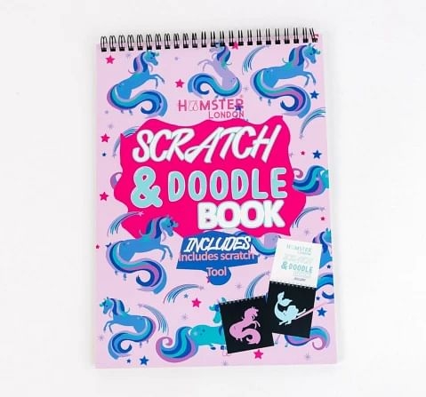 Hamster London Scratch Notebook Unicorn Pink 3Y+