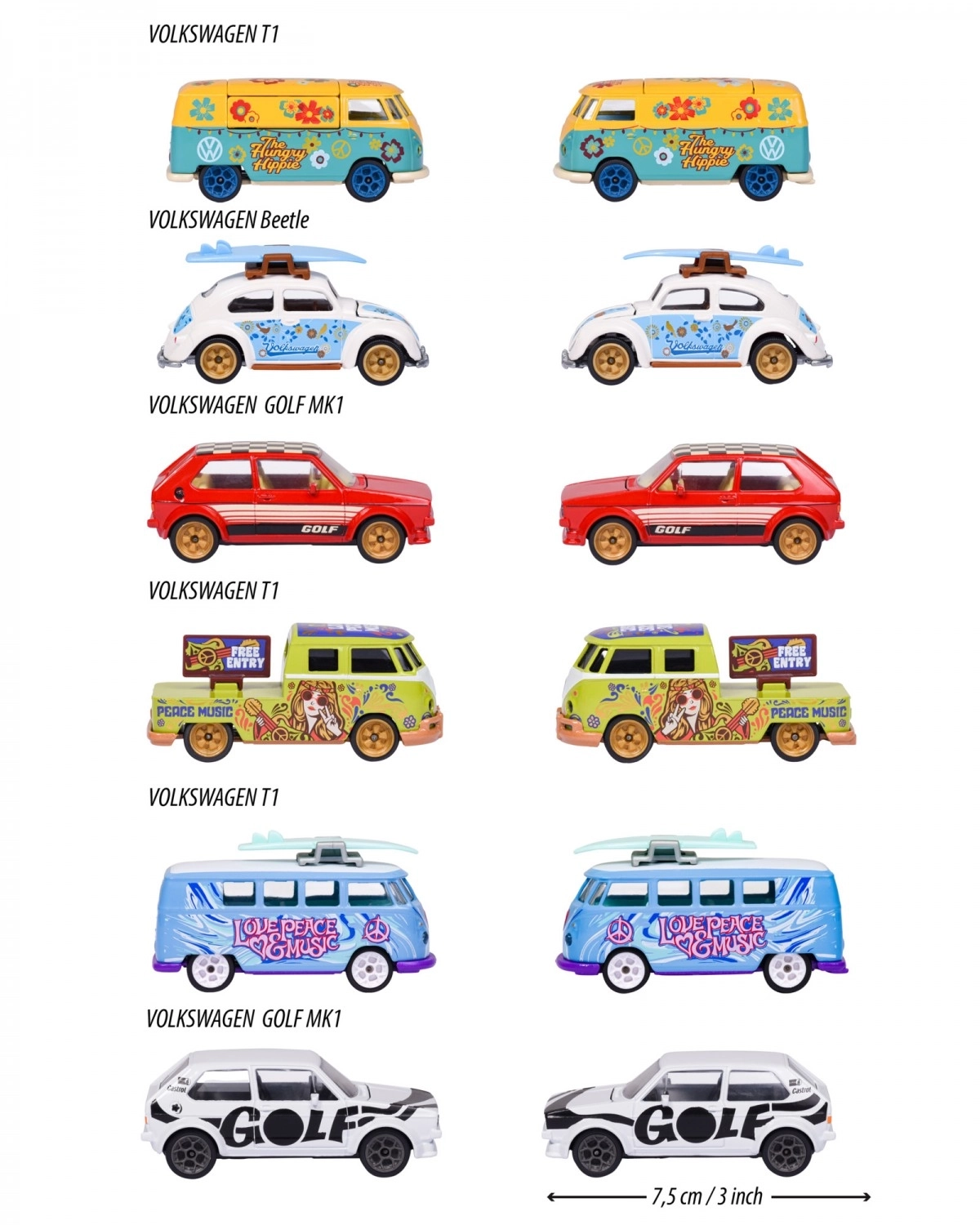 Majorette Vw The Originals Deluxe Cars, 6  Multicolour 3Y+, Assorted
