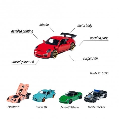 Majorette Licensed Porsche 5 Pieces Gift pack 3Y+