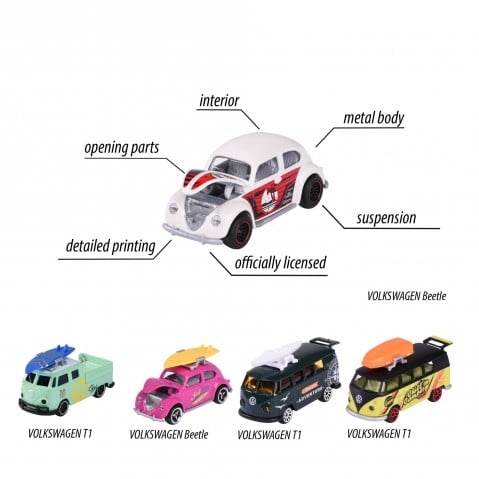 Majorette Volkswagen The Originals 5 Pieces Pack Multicolour 3Y+