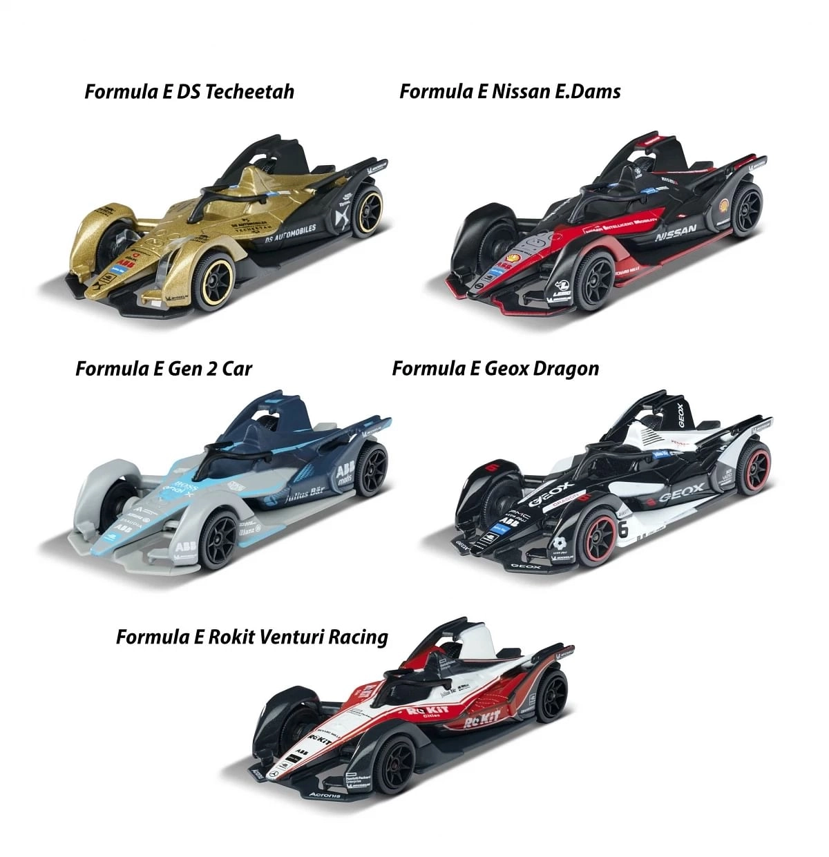 Majorette Formula-E Gen 2 Cars 5 Pieces Gift pack Multicolour 3Y+