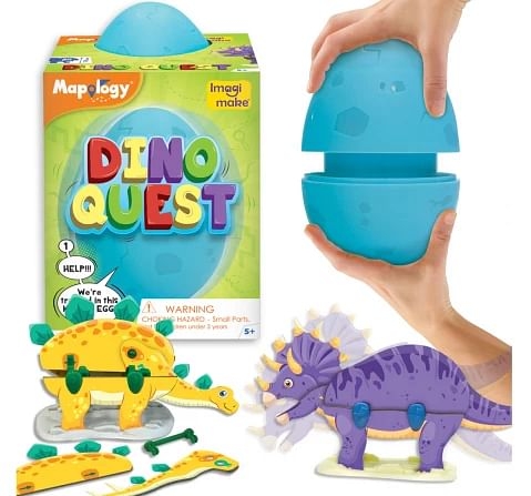 Imagimake Mapology: Dino Quest, 3D Puzzles For Kids, Blue, 5Y+