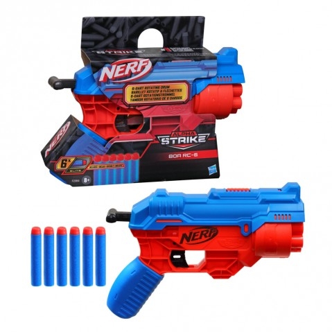 Nerf Alpha Strike Boa Rc-6 Dart Blaster With 6-Dart Rotating Drum -- Fire 6 Darts In A Row -- Includes 6 Official Nerf Elite Darts