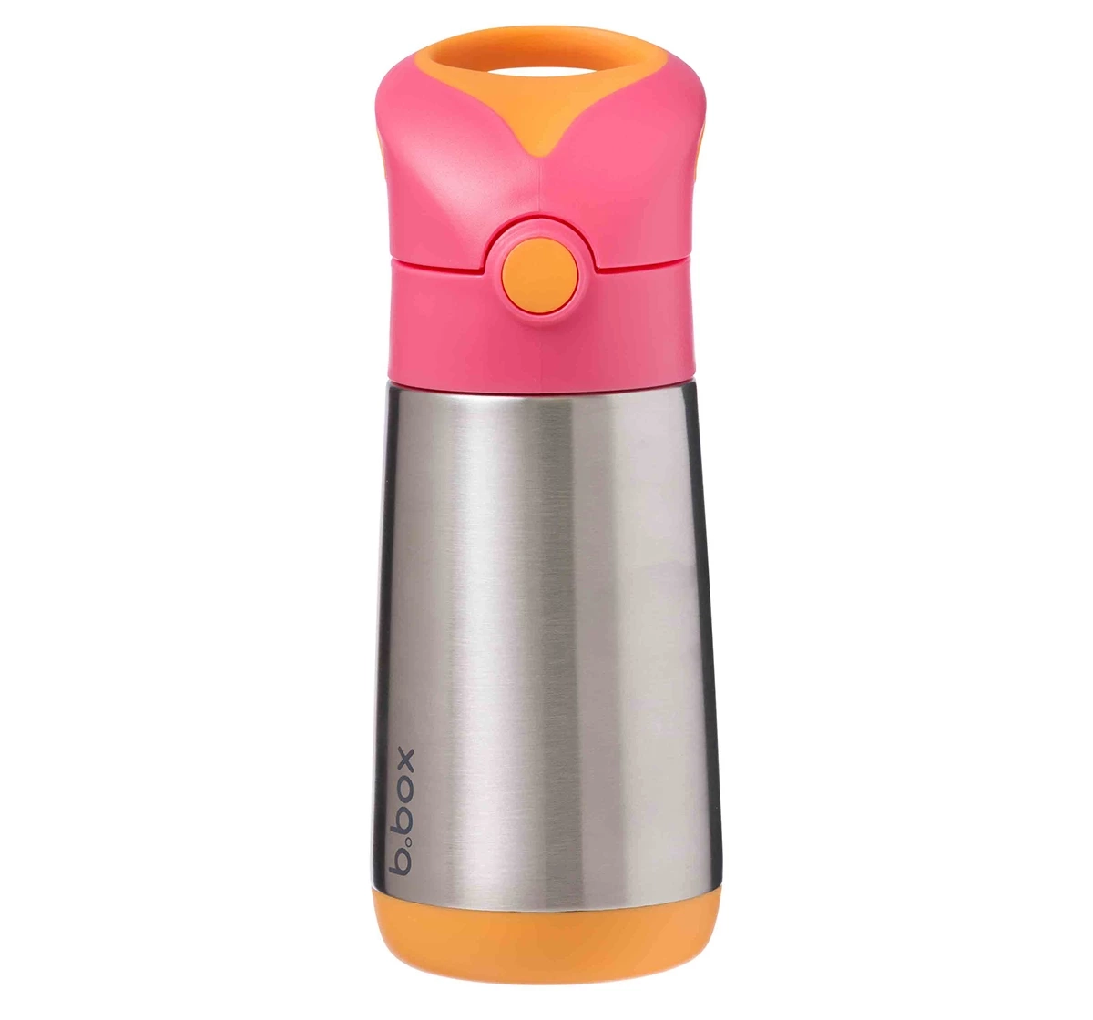 b.box Insulated Straw Sipper Drink Water Bottle 350ml Pink 18M+