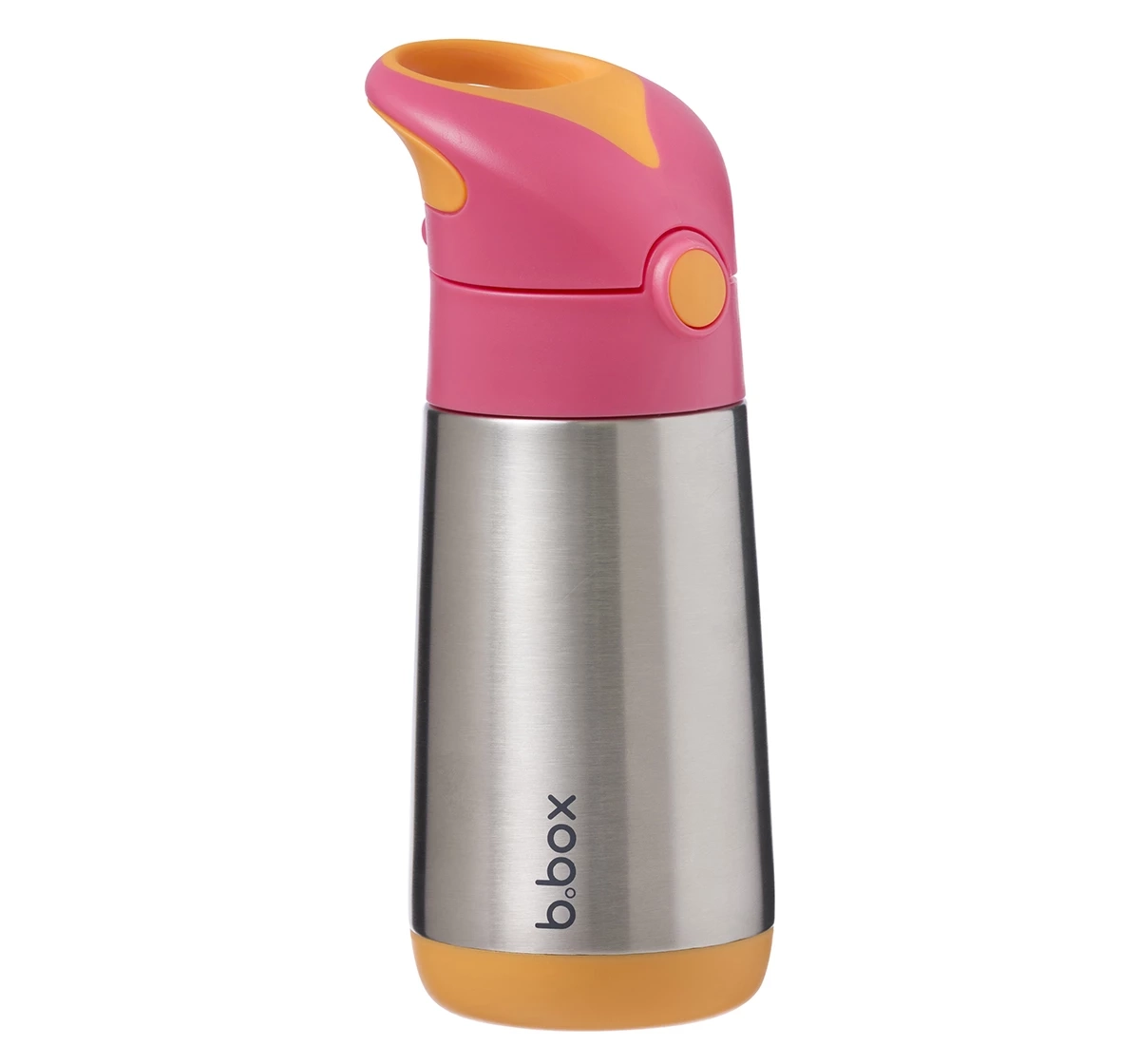b.box Insulated Straw Sipper Drink Water Bottle 350ml Pink 18M+