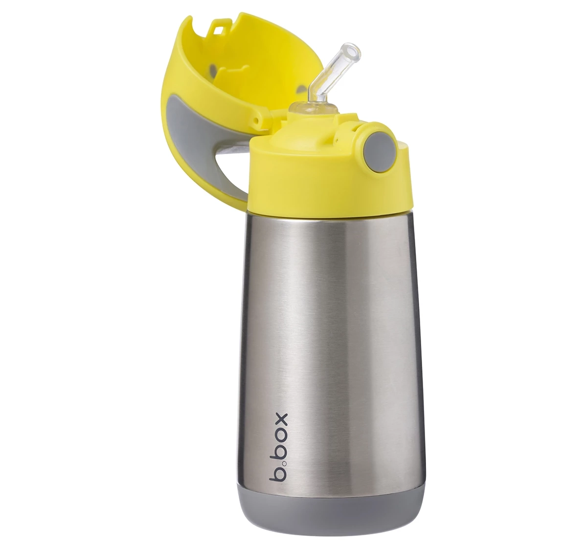 b.box Insulated Straw Sipper Drink Water Bottle 350ml Yellow 18M+