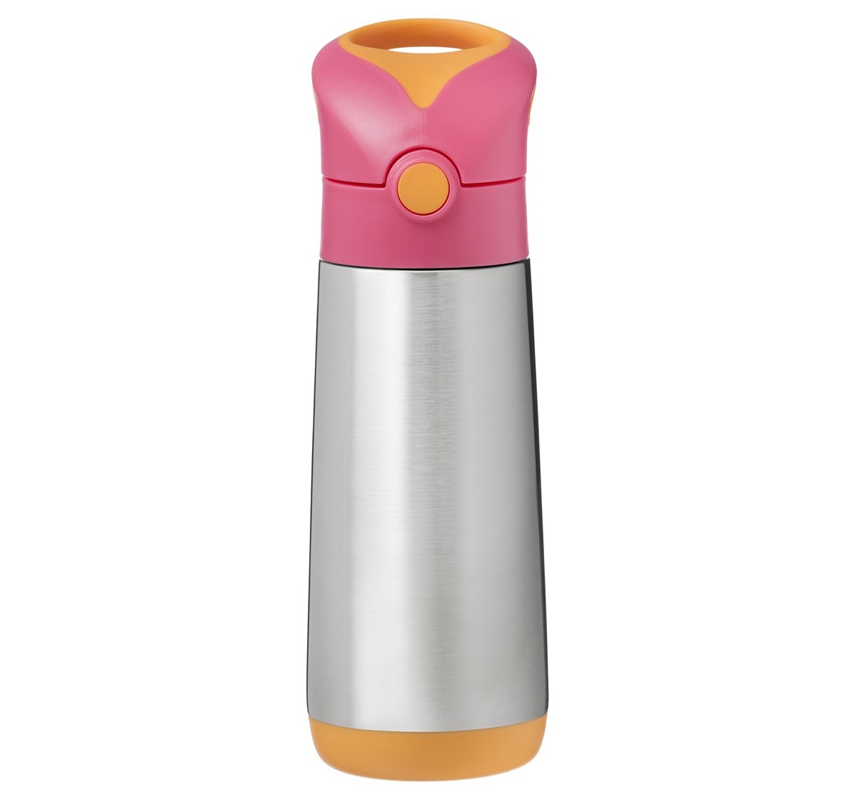 b.box Insulated Straw Sipper Drink Water Bottle 500ml Pink 3Y+