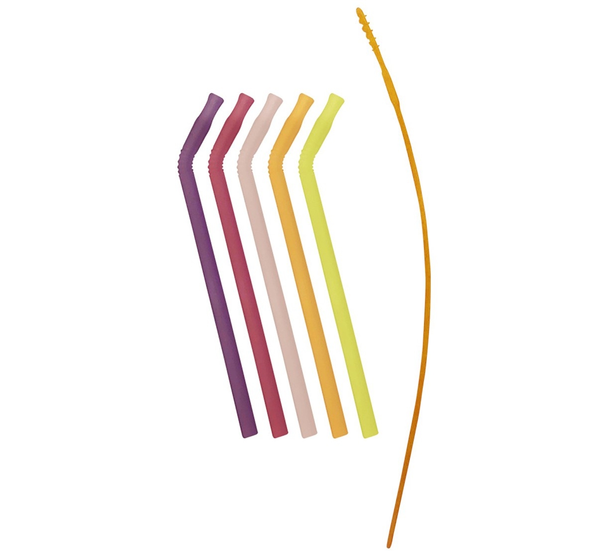 b.box Reusable Silicone Straw Pack of 5 Pink 3Y+
