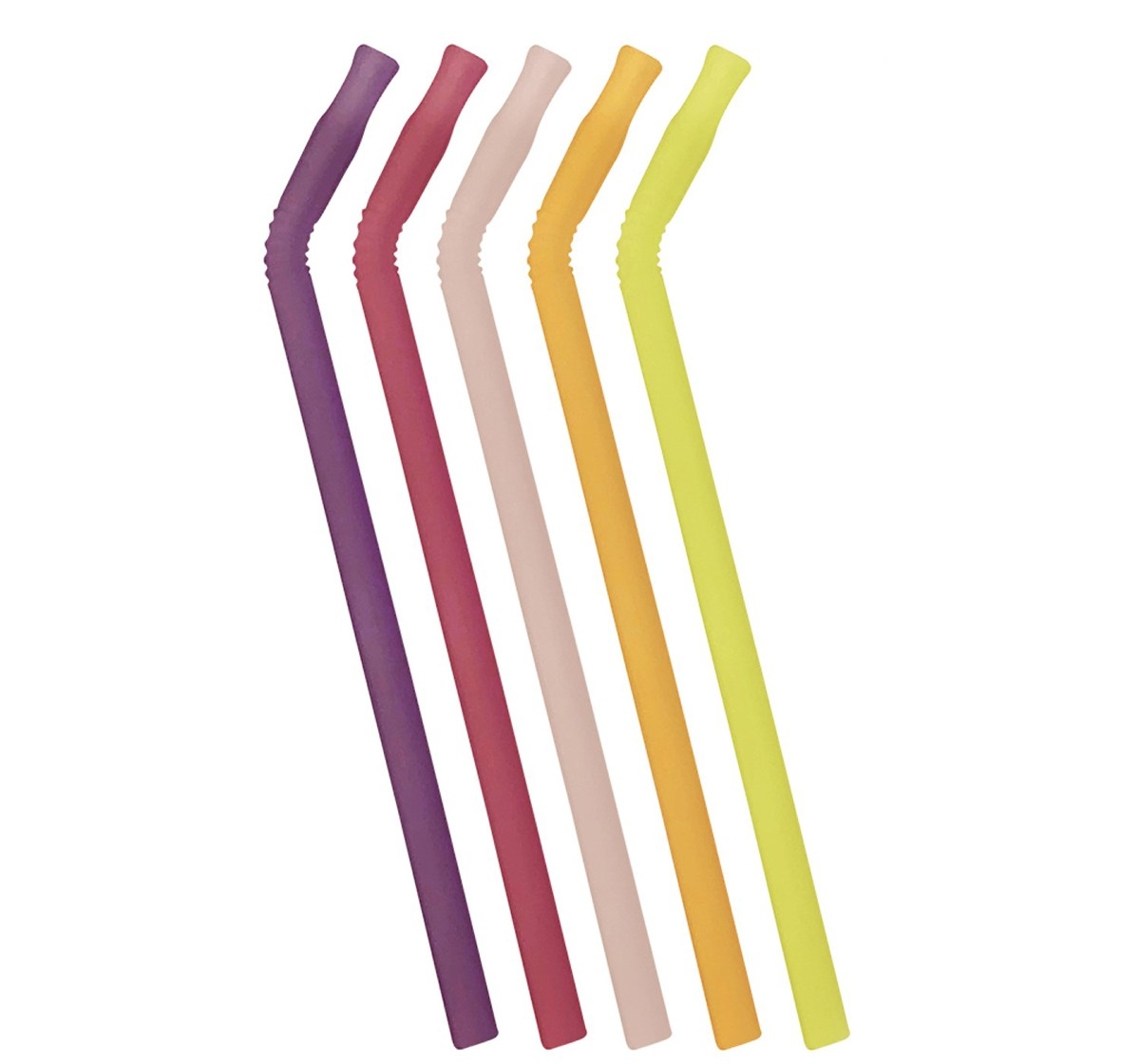 b.box Reusable Silicone Straw Pack of 5 Pink 3Y+