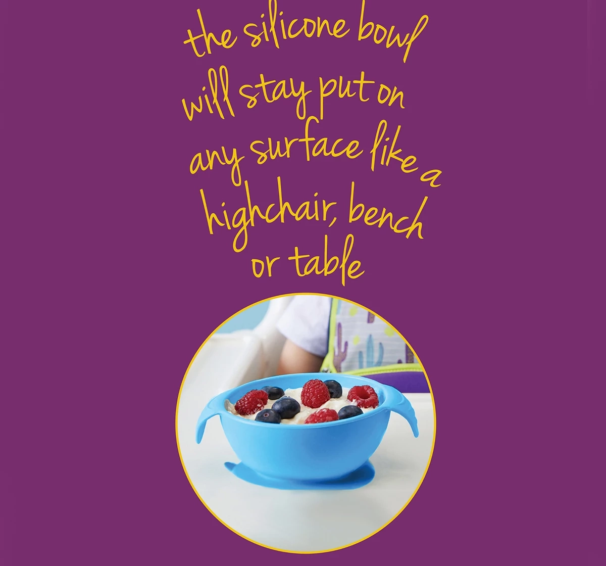 b.box Silicone Suction Feeding Bowl Set with Spoon Blue 18M+