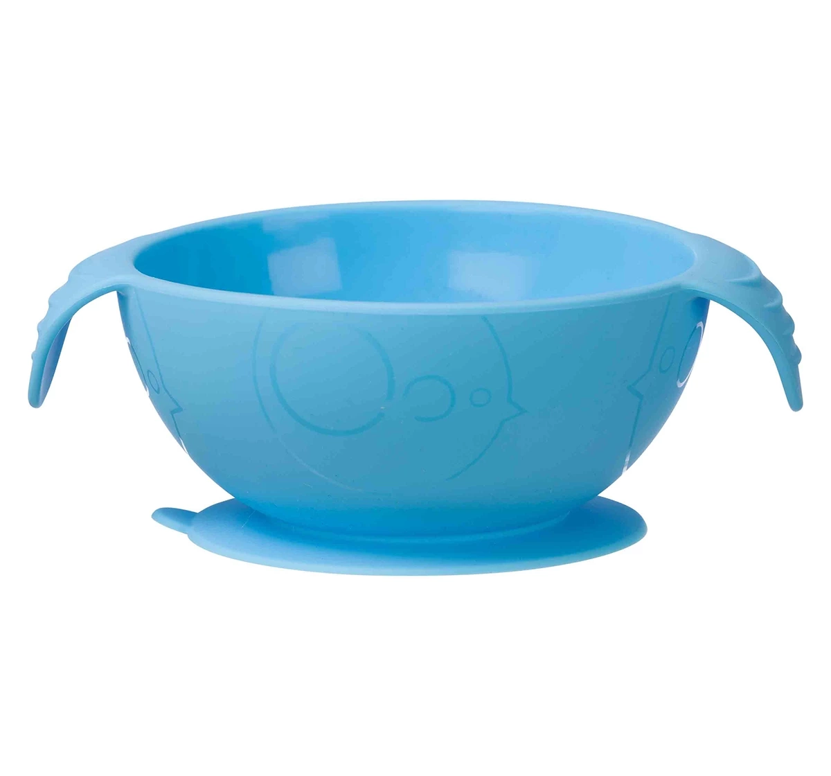b.box Silicone Suction Feeding Bowl Set with Spoon Blue 18M+