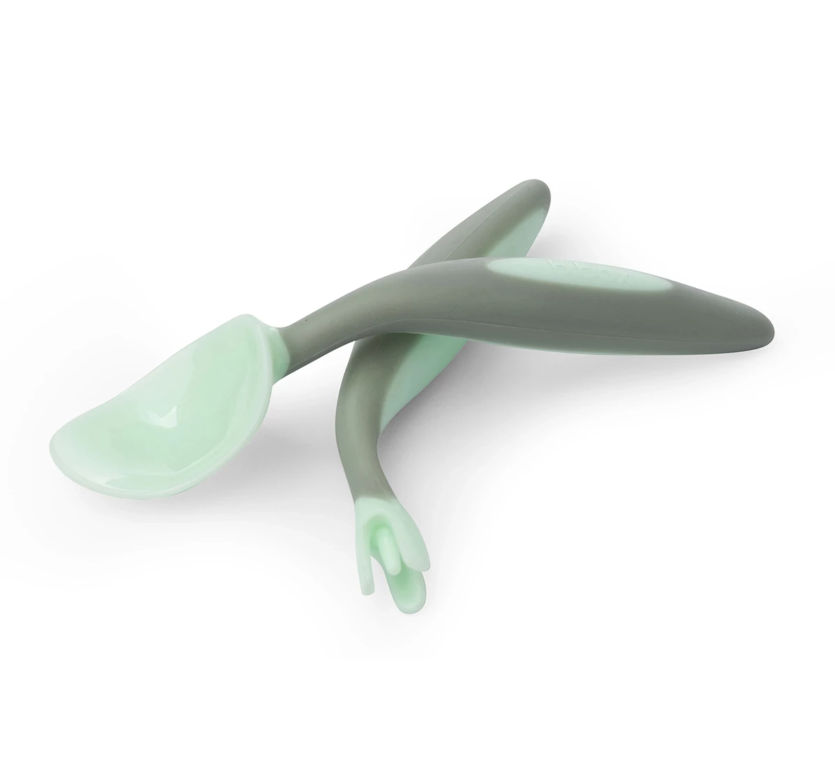 b.box Toddler Fork & Spoon Cutlery Set Green 18M+