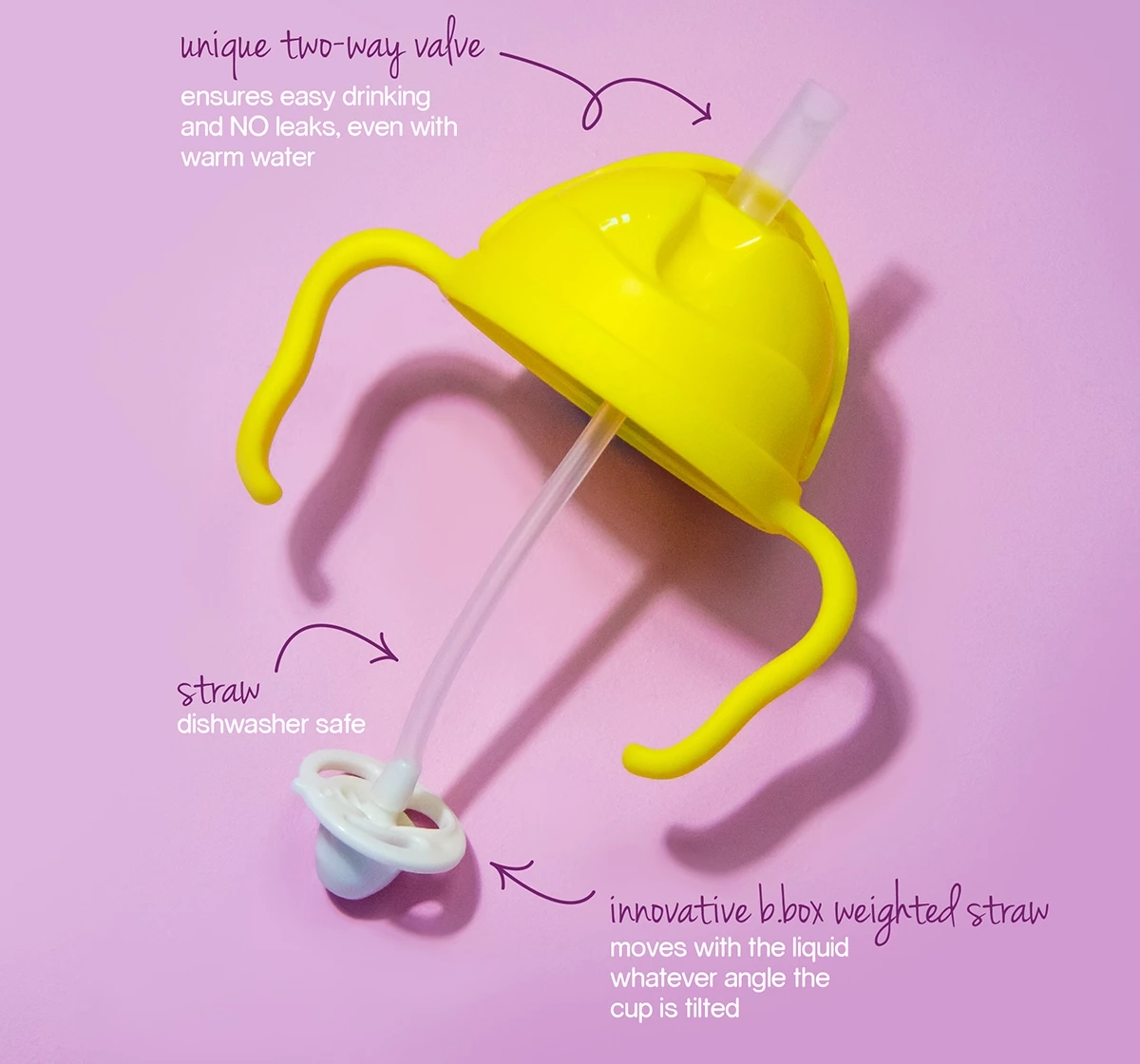 b.box Weighted Straw Sippy Cup 240ml Blue 18M+