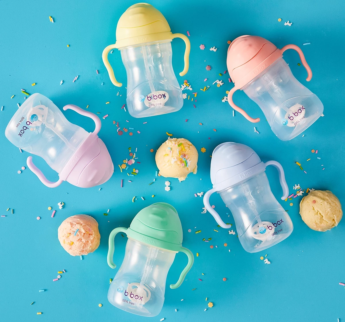b.box Weighted Straw Sippy Cup 240ml Blue 18M+