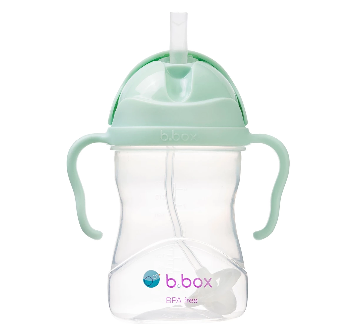 b.box Weighted Straw Sippy Cup 240ml Green 18M+