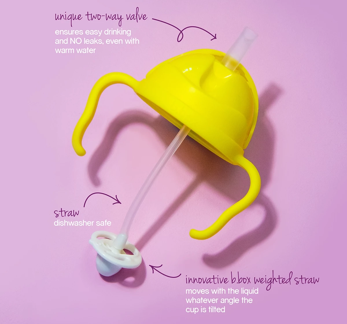 b.box Weighted Straw Sippy Cup 240ml Green 18M+