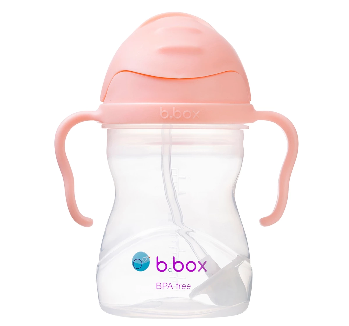 b.box Weighted Straw Sippy Cup 240ml Pink 18M+