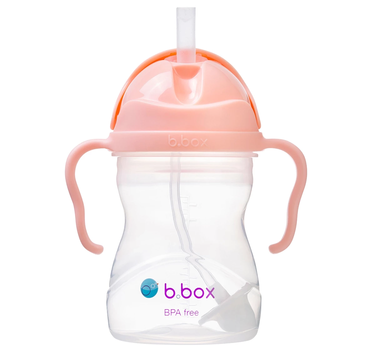 b.box Weighted Straw Sippy Cup 240ml Pink 18M+