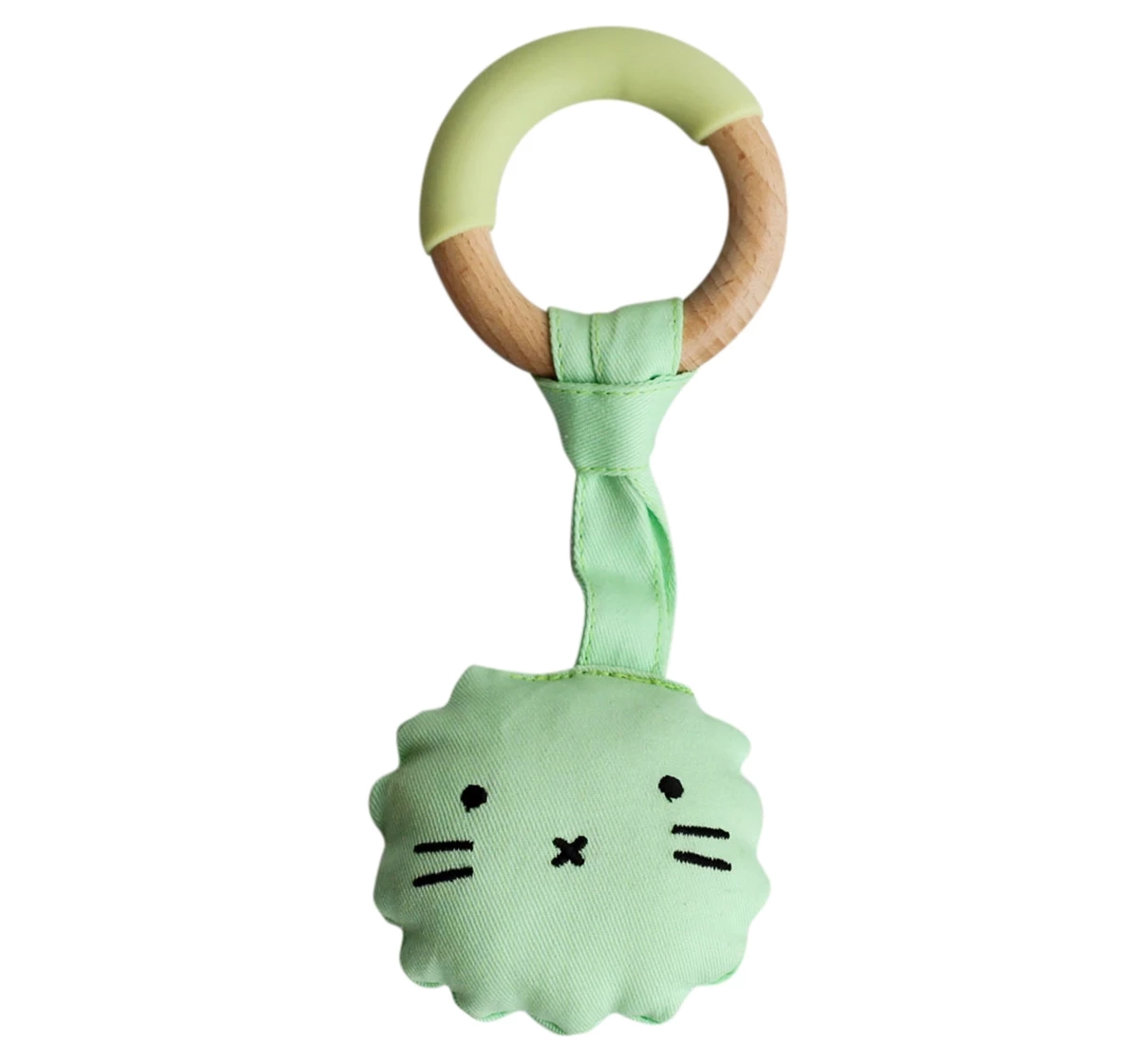 Little Rawr Wood Plush Teether Green 18M+