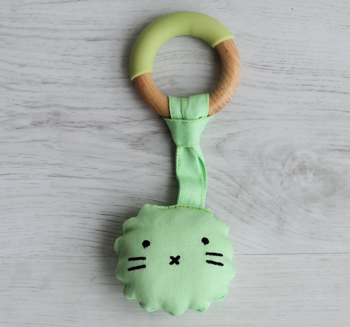 Little Rawr Wood Plush Teether Green 18M+