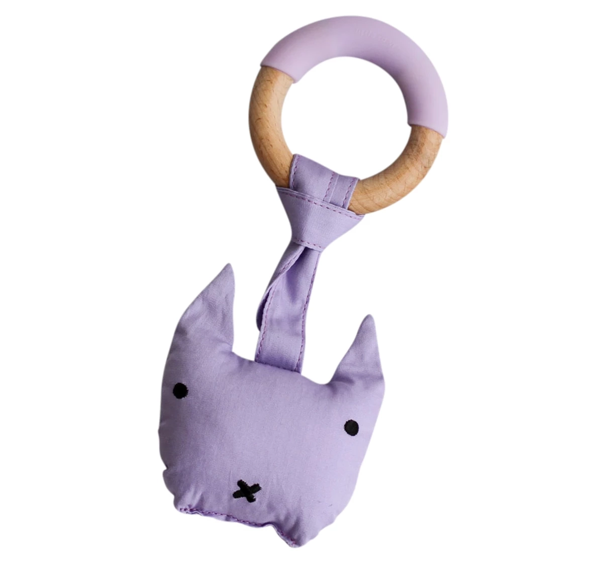 Little Rawr Wood Plush Teether Purple 18M+