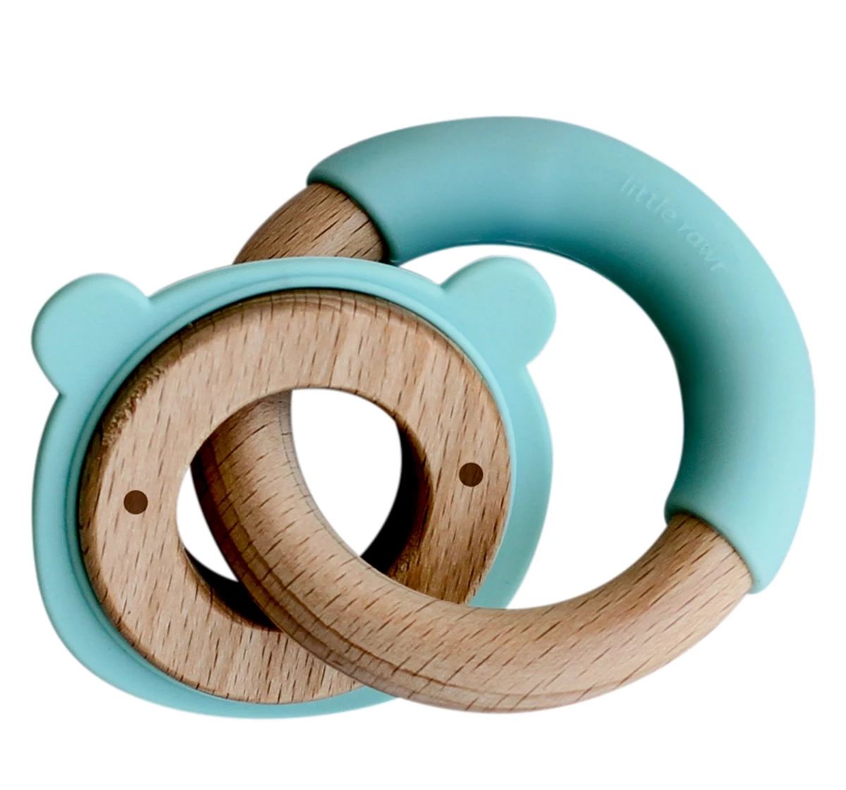 Little Rawr Wood Silicone Disc & Ring Teether Blue 18M+