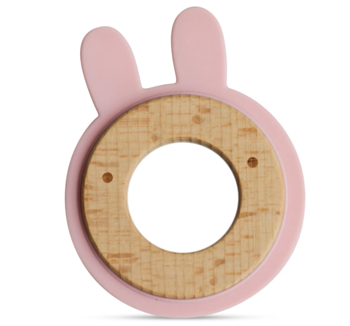 Little Rawr Wood Silicone Disc Teether Pink 18M+