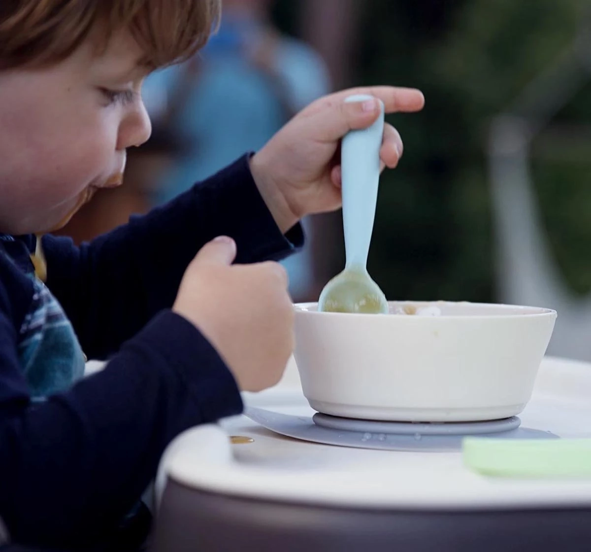 Miniware First Bite Suction Bowl With Spoon Feeding Set Lime 18M+
