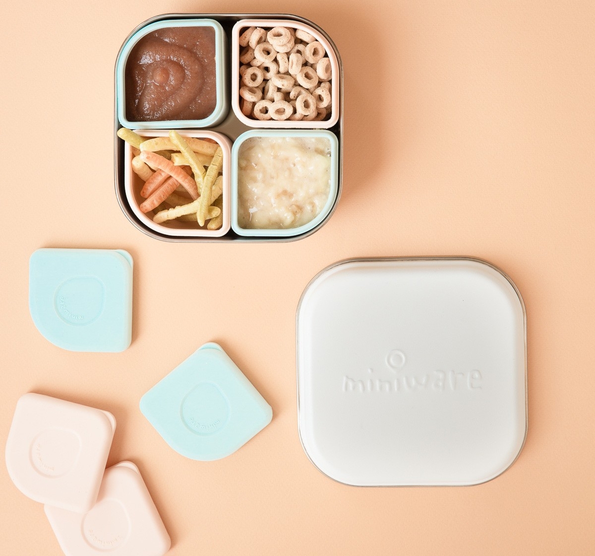 Miniware Grow Bento with 2 Silipods Lunch Box Lime 18M+
