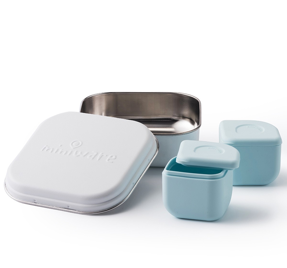 Miniware Grow Bento with 2 Silipods Lunch Box Aqua 18M+