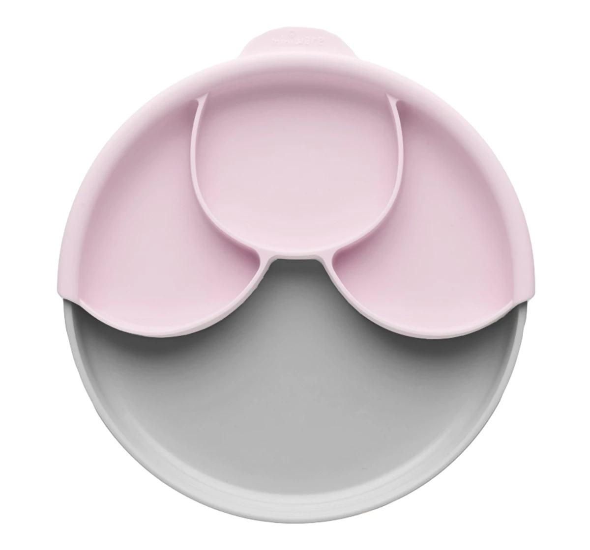 Miniware Healthy Meal Suction Plate with Divider Set Grey 18M+