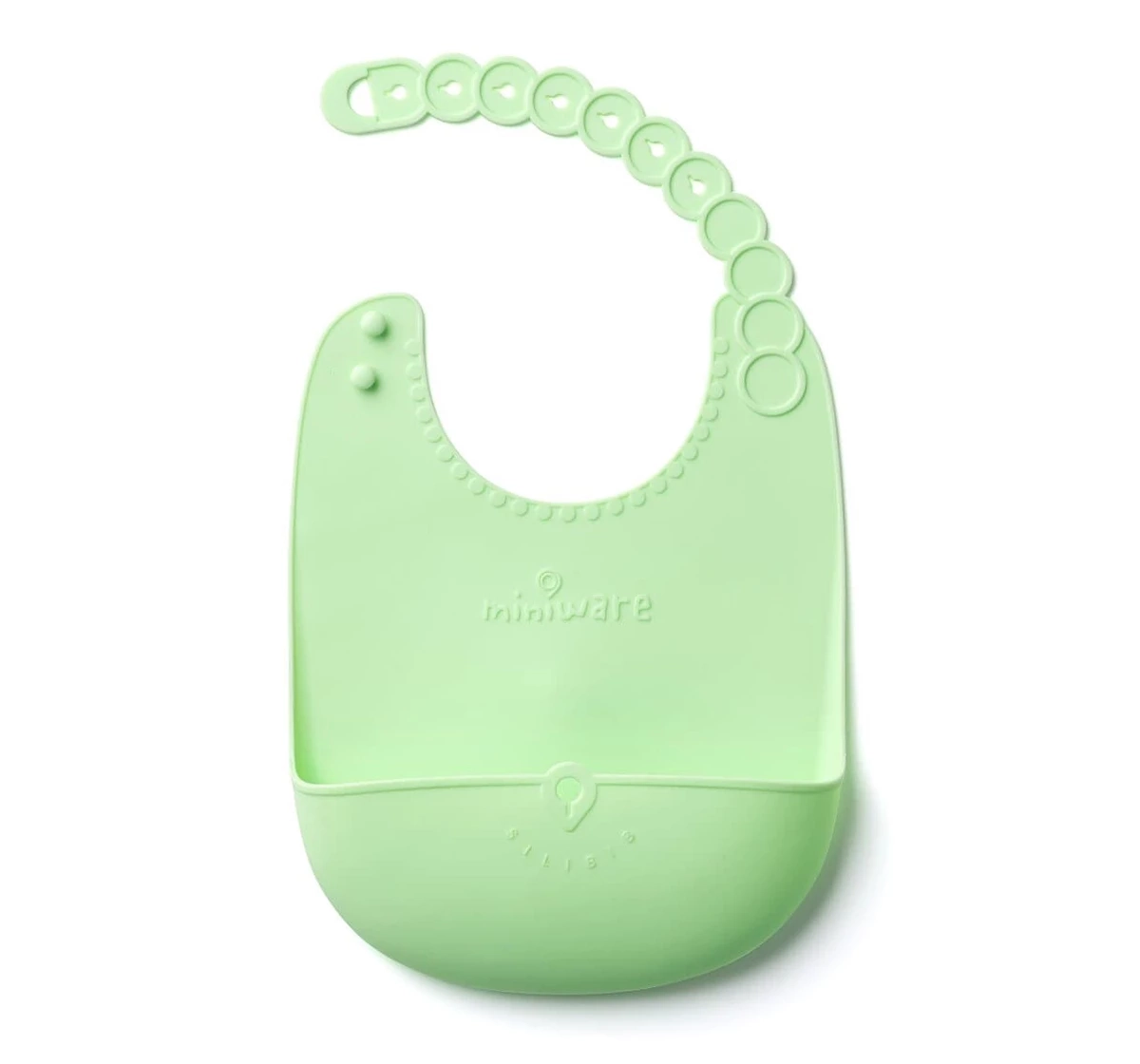 Miniware Roll and Lock Silicone Bib Lime 18M+