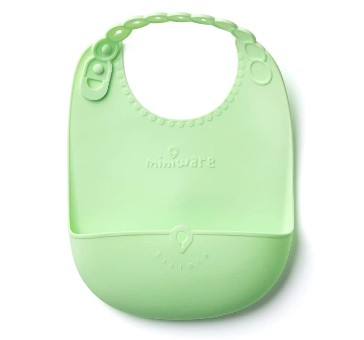 Miniware Roll and Lock Silicone Bib Lime 18M+