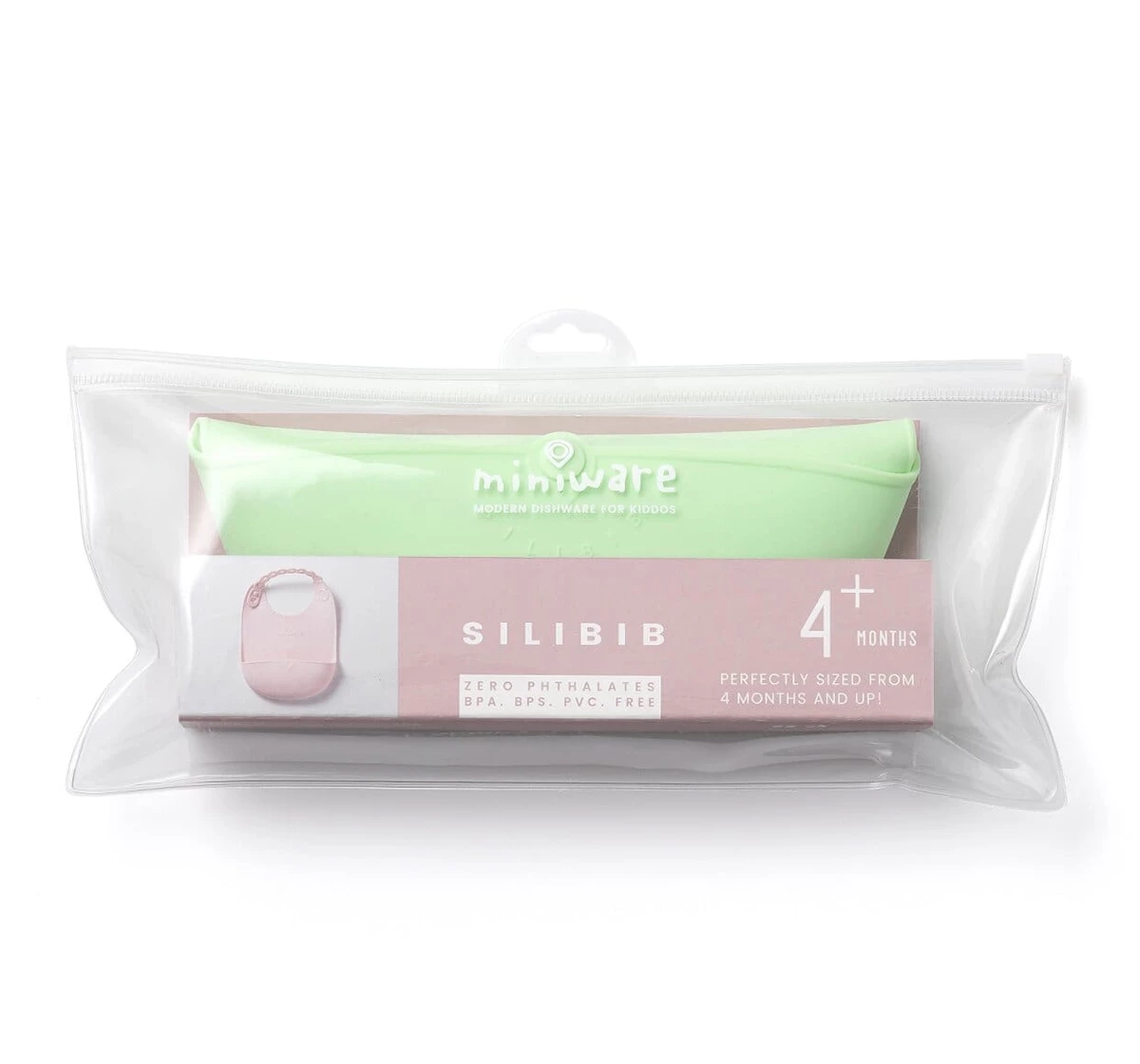 Miniware Roll and Lock Silicone Bib Lime 18M+