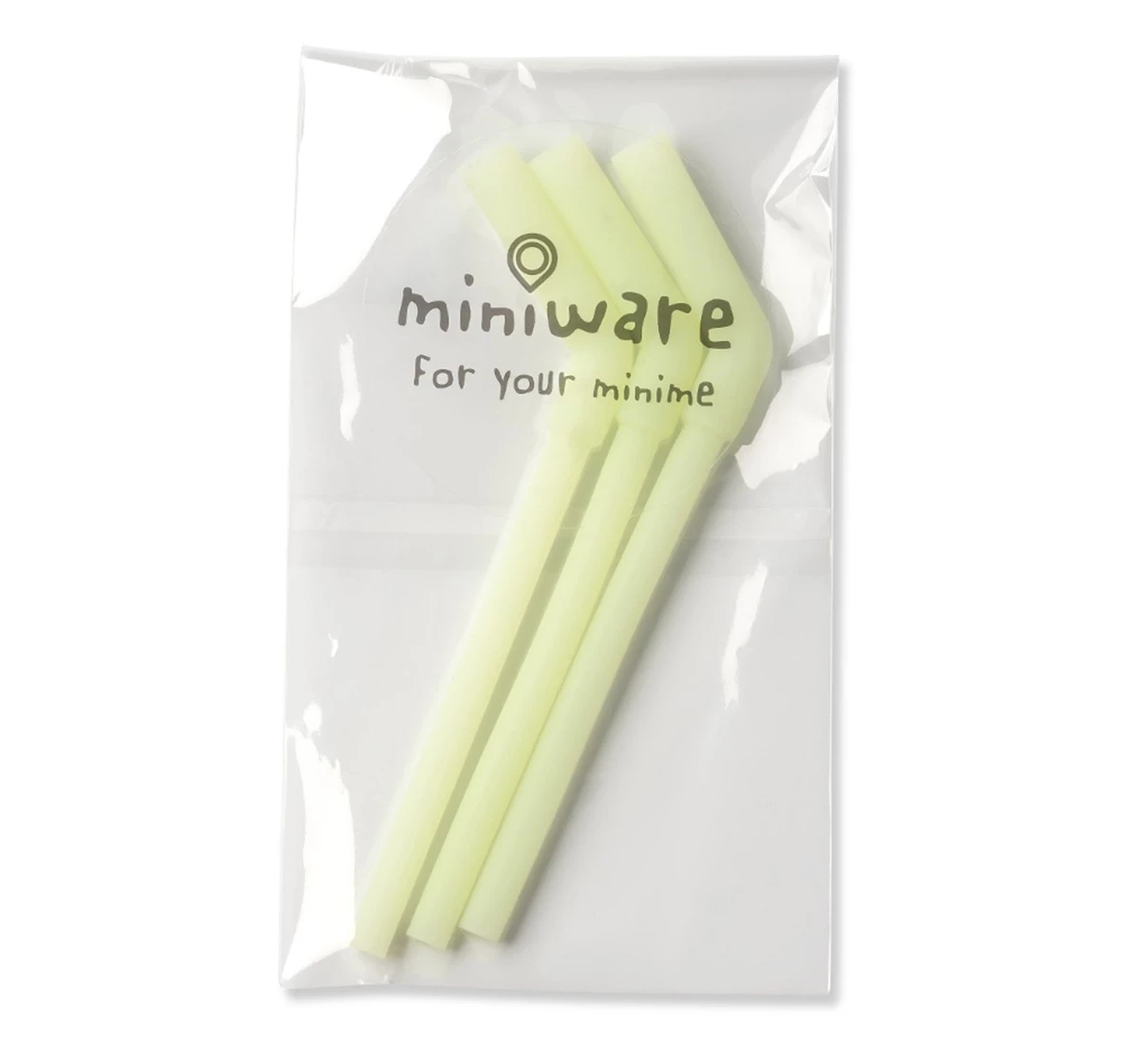Miniware Silicone Straw Set of 3 Lime 18M+
