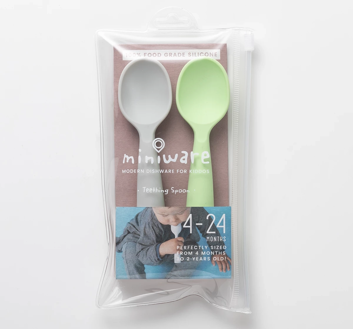 Miniware Silicone Training Spoon Set of 2 Lime 18M+