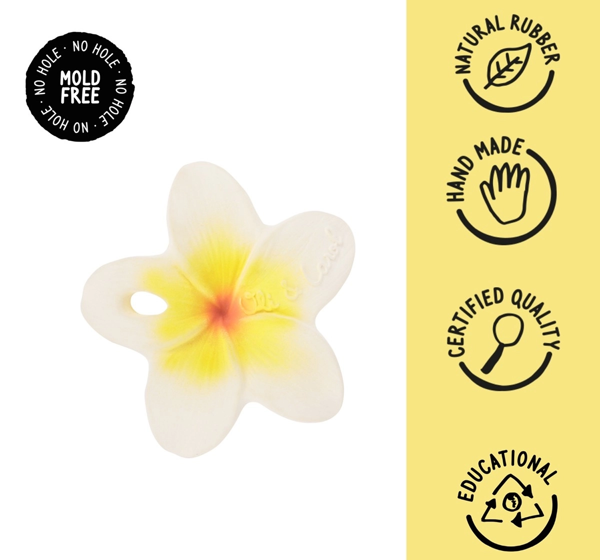 Oli & Carol Hawaii The Flower Chewy Teether Yellow 0M+