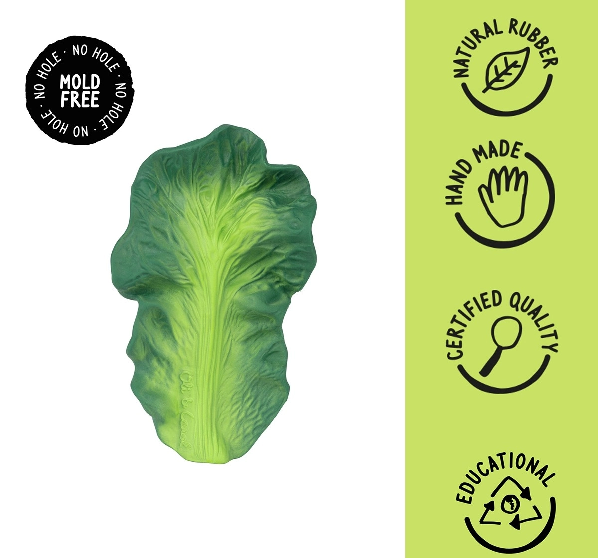 Oli & Carol Kendall The Kale Natural Rubber Teether Green 0M+