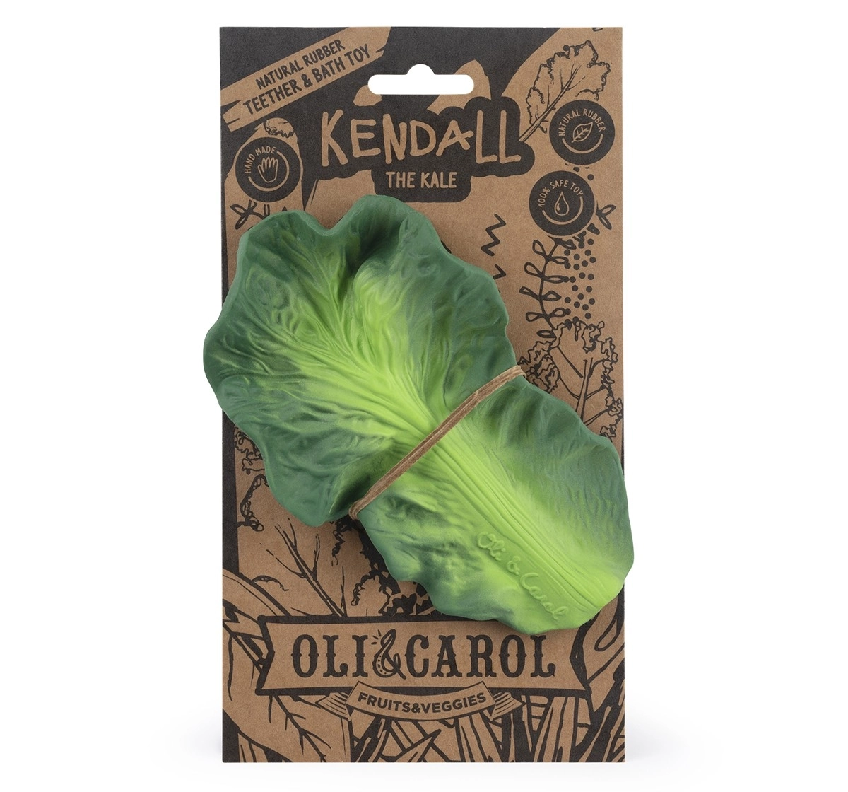 Oli & Carol Kendall The Kale Natural Rubber Teether Green 0M+
