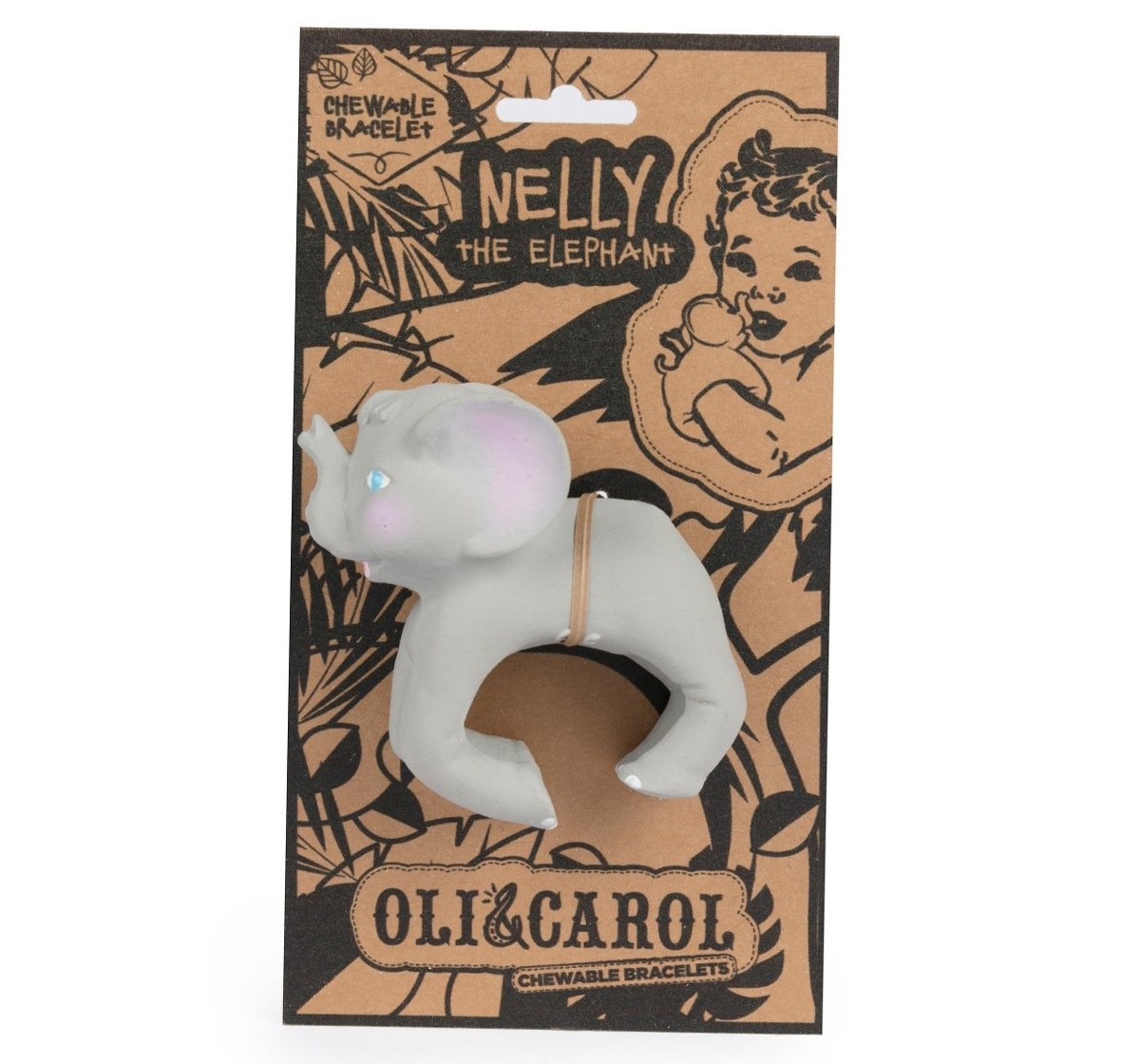 Oli & Carol Nelly The Elephant Bracelet Teether Grey 0M+