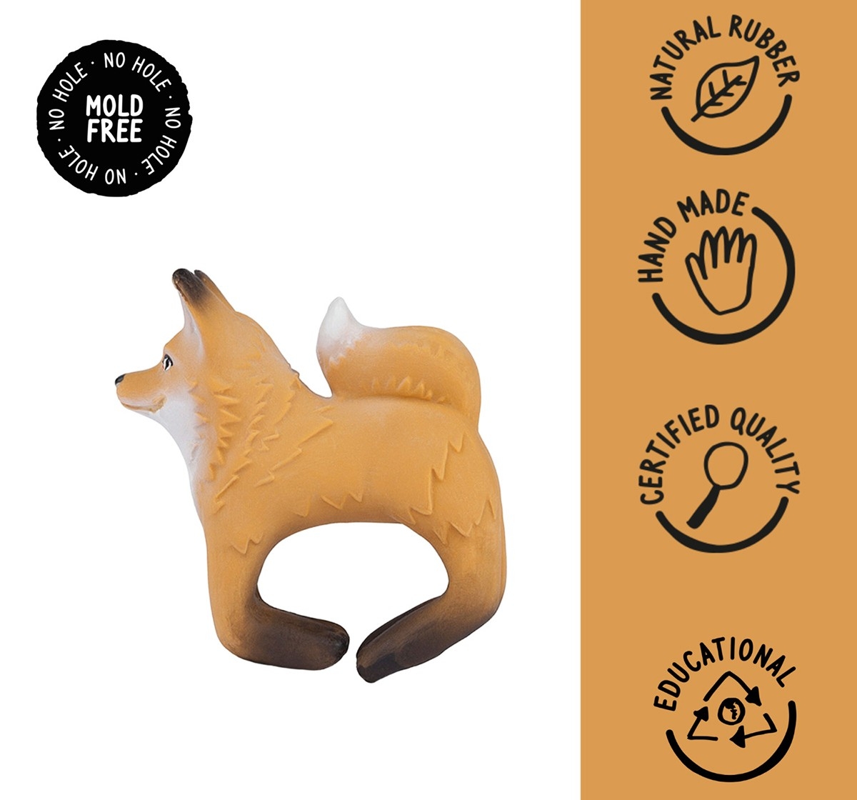 Oli & Carol Rob The Fox Bracelet Teether Brown 0M+
